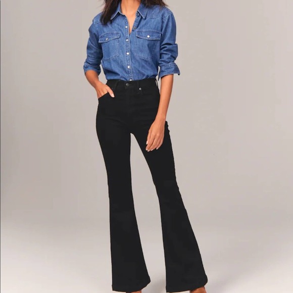 Abercrombie & Fitch Denim - Abercrombie & Fitch High Waisted Black Flare Jeans